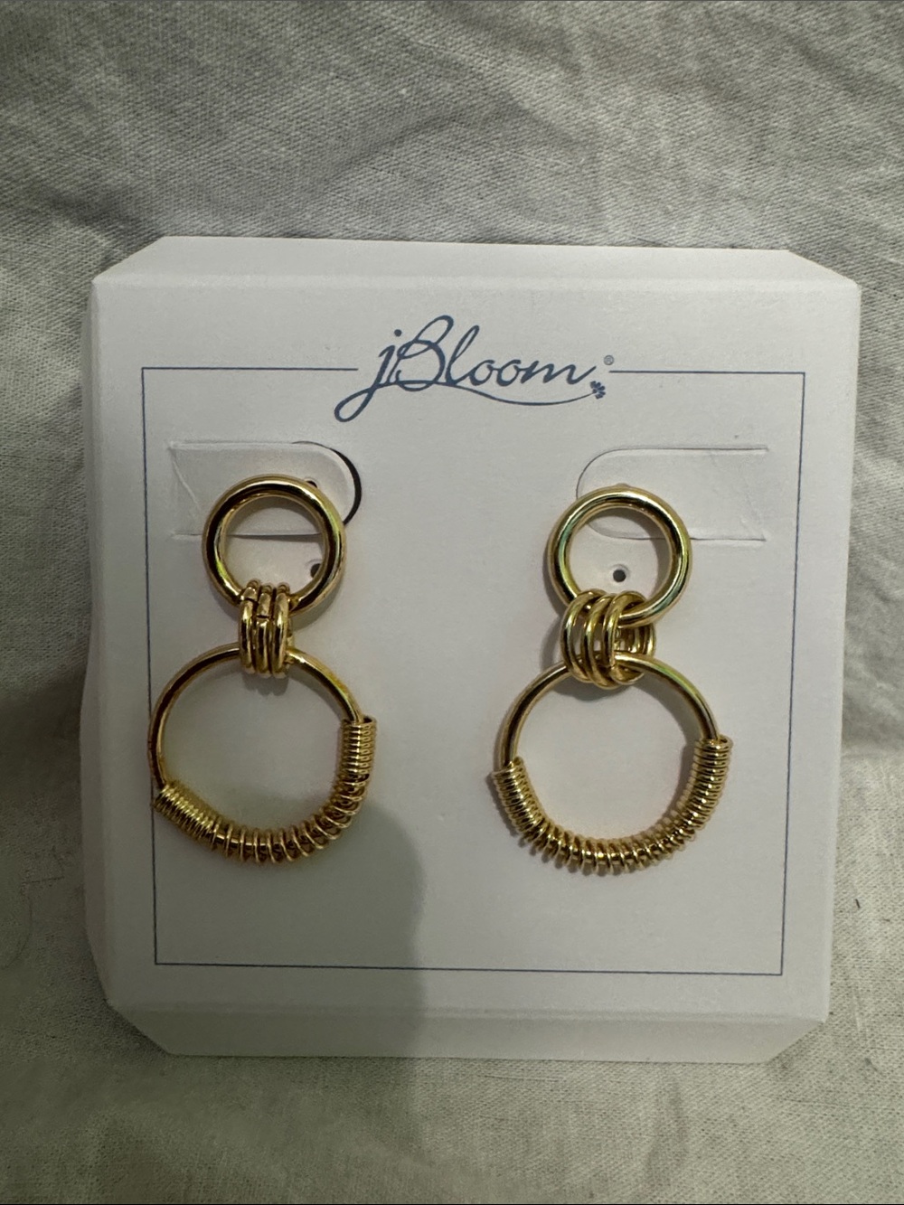 Jbloom Gold Double Hoop Drop Earrings